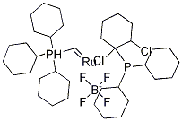 Structure of Dichloro(tricyclohexylphosphine)[(tricyclohexylphosphoranyl)methylidene]ruthenium(II) tetrafluoroborate