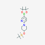 Structure of 2-[4-[(TERT-BUTYLDIMETHYLSILYL)OXY]PIPERIDIN-1-YL]-PYRIDINE-5-BORONIC ACID PINACOL ESTER