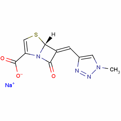Chemical structure of C6-(N1-methyl-1,2,3-trazolylmethylene)penem