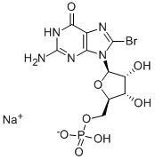 Structure of 8-BROMOGUANOSINE 5-MONOPHOSPHATE SODIUM SALT