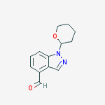 Structure of 1-(oxan-2-yl)indazole-4-carbaldehyde