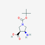 (3S,4S)-4-Amino-1-(tert-butoxycarbonyl)pyrrolidine-3-carboxylic acid结构式
