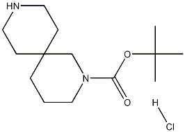 Structure of TERT-BUTYL 2,9-DIAZASPIRO[5.5]UNDECANE-2-CARBOXYLATE HYDROCHLORIDE