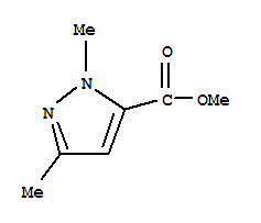 Structure of 1H-PRRAZOLE-5-CARBOXYLIC ACID ,1,3-DIMETHYL METHYL ESTER