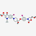 1-cyclopropyl-6-fluoro-7-[4-[[2-fluoro-4-[(5r)-5-(hydroxymethyl)-2-oxo-1,3-oxazolidin-3-yl]phenoxy]methyl]-4-hydroxypiperidin-1-yl]-4-oxoquinoline-3-carboxylic Acid结构式