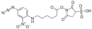 Structure of sulfosuccinimidyl 6-((4-azido-2-nitrophenyl)amino)hexanoate