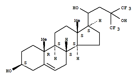 Structure of 21-Norchol-5-ene-3,20,23-triol,24,24,24-trifluoro-23-(trifluoromethyl)-, (3b)- (9CI)
