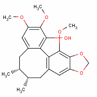 Structure of Benzo(3,4)cycloocta(1,2-f)(1,3)benzodioxol-1-ol, 5,6,7,8-tetrahydro-2, 3,13-trimethoxy-6,7-dimethyl-, stereoisomer