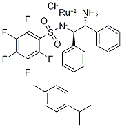 Structure of Chloro(p-cymene)[(R,R)-N-(pentafluorobenzenesulfonyl)-1,2-diphenylethylenediamine]ruthenium(II)