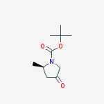 Structure of 1-Pyrrolidinecarboxylic acid, 2-Methyl-4-oxo-, 1,1-diMethylethyl ester, (2R)-