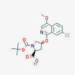 (2S,4r)-1-(tert-butoxycarbonyl)-4-((7-chloro-4-methoxyisoquinolin-1-yl)oxy)pyrrolidine-2-carboxylic acid结构式