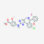 Structure of 4-[[9-chloro-7-(2-fluoro-6-methoxyphenyl)-5H-pyrimido[5,4-d][2]benzazepin-2-yl]amino]-2-methoxybenzoic acid