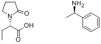 (S)-alpha-乙基-2-氧代-1-吡咯烷乙酸 (R)-alpha-甲基苯甲胺盐结构式