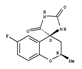 Structure of (2R,4S)-2,3-Dihydro-6-fluoro-2-methylspiro[4H-1-benzopyran-4,4-imidazolidine]-2,5-dione