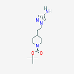 Structure of tert-butyl 4-(2-(4-amino-1H-pyrazol-1-yl)ethyl)piperidine-1-carboxylate
