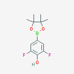 2,6-DIFLUORO-4-(4,4,5,5-TETRAMETHYL-[1,3,2]DIOXABOROLAN-2-YL)-PHENOL结构式