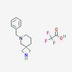 Chemical structure of 2,6-Diazaspiro[3.5]nonane, 6-(phenylmethyl)-, 2,2,2-trifluoroacetate (1:1)