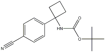 Structure of tert-butyl 1-(4-cyanophenyl)cyclobutylcarbamate