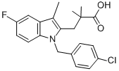 Structure of 3-[1-(4-CHLOROBENZYL)-5-FLUORO-3-METHYL-INDOL-2-YL]-2,2-DIMETHYL PROPANOIC ACID