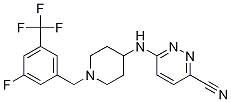 Structure of 3-Pyridazinecarbonitrile, 6-[[1-[[3-fluoro-5-(trifluoroMethyl)phenyl]Methyl]-4-piperidinyl]aMino]-