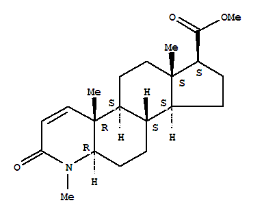Methyl 3-oxo-4-methyl-4-aza-5alpha-androst-1-ene-17beta-carboxylate结构式