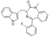 Structure of 5-(2-FLUOROPHENYL)-1,3-DIHYDRO-3-(1H-INDOL-3-YLMETHYL)-1-METHYL-2H-1,4-BENZODIAZEPIN-2-ONE