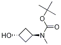 N-(反式-3-羟基环丁基)-N-甲基氨基甲酸叔丁酯结构式