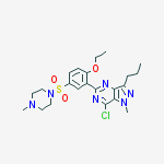 Structure of 7-chloro-5-[2-ethoxy-5-(4-methylpiperazin-1-yl)sulfonylphenyl]-1-methyl-3-propylpyrazolo[4,3-d]pyrimidine