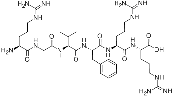 Structure of H-Arg-Gly-Val-Phe-Arg-OH