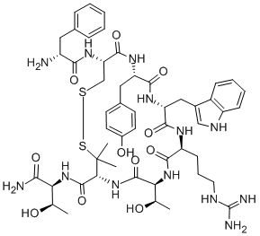 H-D-PHE-CYS-TYR-D-TRP-ARG-THR-PEN-THR-NH2结构式