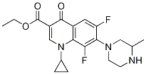 Structure of 3-Quinolinecarboxylic acid,1-cyclopropyl-6,8-difluoro-1,4-dihydro-7-(3-methyl-1-piperazinyl)-4-oxo-,ethyl ester