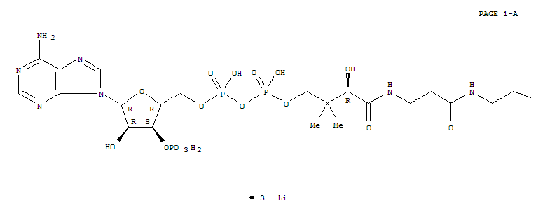 Structure of HEXANOYL COENZYME A TRILITHIUM SALT