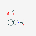 Structure of N-BOC-isoindoline-4-boronic acid, pinacol ester