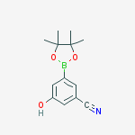 Structure of 3-hydroxy-5-(4,4,5,5-tetramethyl-1,3,2-dioxaborolan-2-yl)benzonitrile
