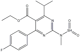 4-(4-氟苯基)-6-(异丙基)-2-[(甲基磺酰基)氨基]-5-嘧啶羧酸乙酯结构式
