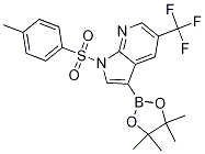 1H-Pyrrolo[2,3-b]pyridine, 1-[(4-methylphenyl)sulfonyl]-3-(4,4,5,5-tetramethyl-1,3,2-dioxaborolan-2-yl)-5-(trifluoromethyl)-结构式