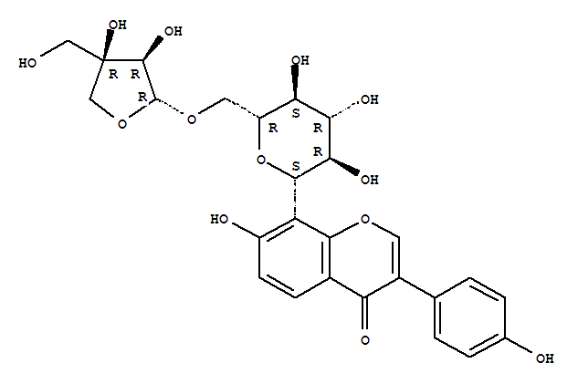 Structure of 4H-1-Benzopyran-4-one,8-(6-O-D-apio-b-D-furanosyl-b-D-glucopyranosyl)-7-hydroxy-3-(4-hydroxyphenyl)-