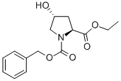 1-苄甲氧羰基-(4R)-羟基-2-脯氨酸乙脂结构式