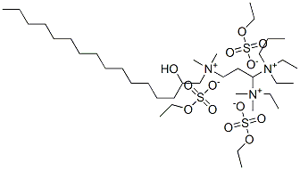 Structure of 1,3-Propanediaminium, N,N-diethyl-N-3-(ethyldimethylammonio)propyl-N-(2-hydroxyhexadecyl)-N,N-dimethyl-, tris(ethyl sulfate) (salt)