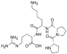 Structure of (2S)-2-[[(2S)-6-amino-2-[[(2S)-1-[(2S)-pyrrolidine-2-carbonyl]pyrrolidine-2-carbonyl]amino]hexanoyl]amino]-5-(diaminomethylideneamino)pentanoic acid