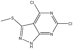 4,6-二氯-3-基(甲硫基)-1H-吡唑并[3,4-D]嘧啶结构式
