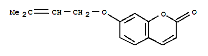 Structure of 2H-1-Benzopyran-2-one,7-[(3-methyl-2-buten-1-yl)oxy]-