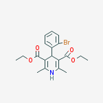 Structure of 3,5-Pyridinedicarboxylic acid,4-(2-bromophenyl)-1,4-dihydro-2,6-dimethyl-, diethyl ester