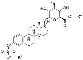 Structure of beta-Estradiol-3-sulfate-17-glucopyranosiduronic acid dipotassium salt