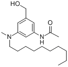3-(N-乙酰胺基)-5-(N-癸基-N-甲胺基)苄醇结构式