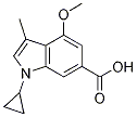 Structure of 1-cyclopropyl-4-methoxy-3-methyl-1H-indole-6-carboxylic acid