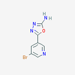 Structure of 5-(5-bromopyridin-3-yl)-1,3,4-oxadiazol-2-amine