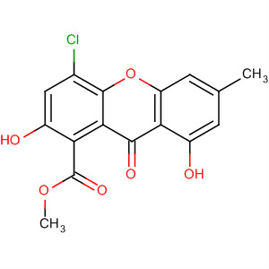9H-Xanthene-1-carboxylic acid,4-chloro-2,8-dihydroxy-6-methyl-9-oxo-, methyl ester结构式