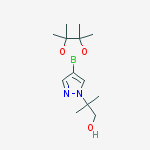 Structure of 2-methyl-2-[4-(4,4,5,5-tetramethyl-1,3,2-dioxaborolan-2-yl)pyrazol-1-yl]propan-1-ol