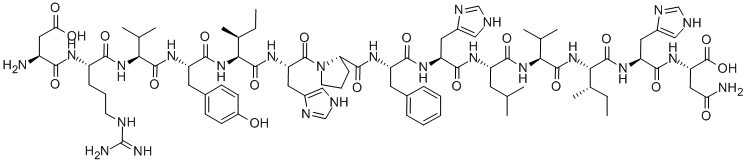Structure of ASP-ARG-VAL-TYR-ILE-HIS-PRO-PHE-HIS-LEU-VAL-ILE-HIS-ASN